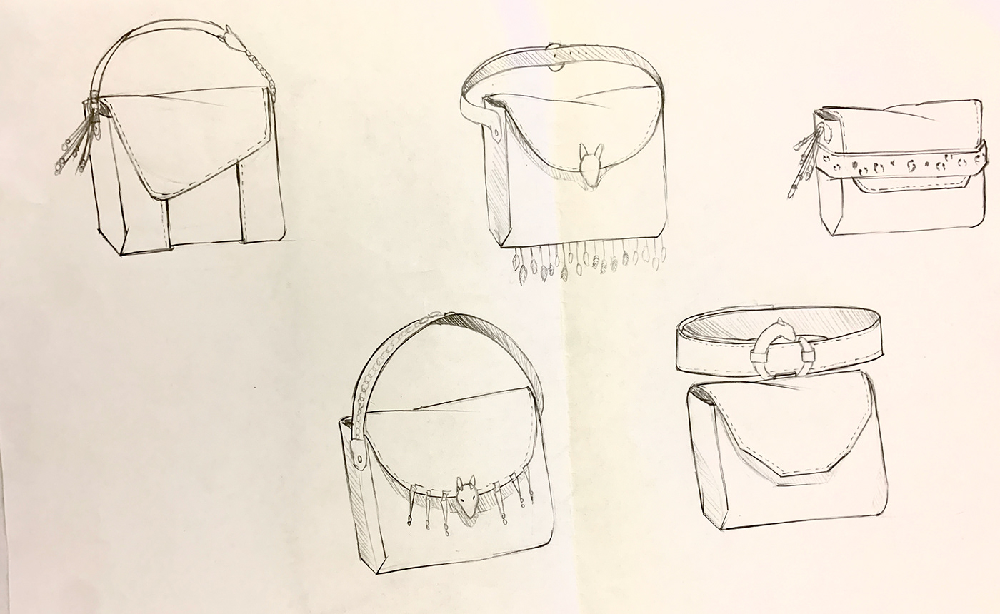 accessories handbag sketches Renders