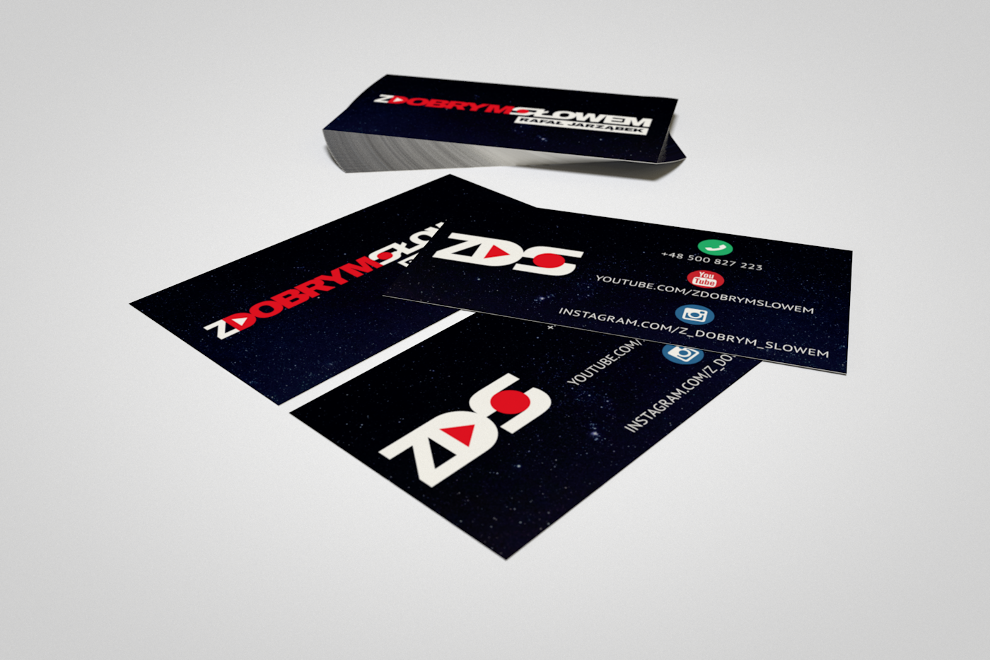 youtube channel art visual identification logo intro business card