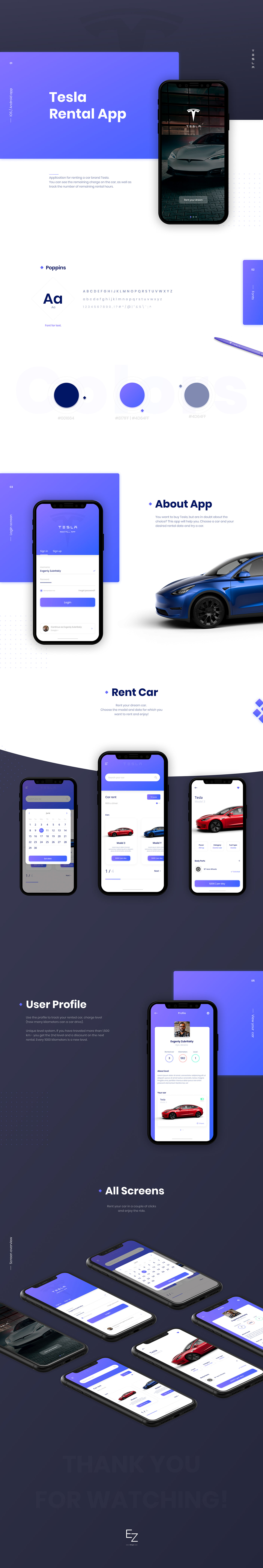 app car Mobile app rental app tesla UI UI/UX Web Design  Electric Car mobile