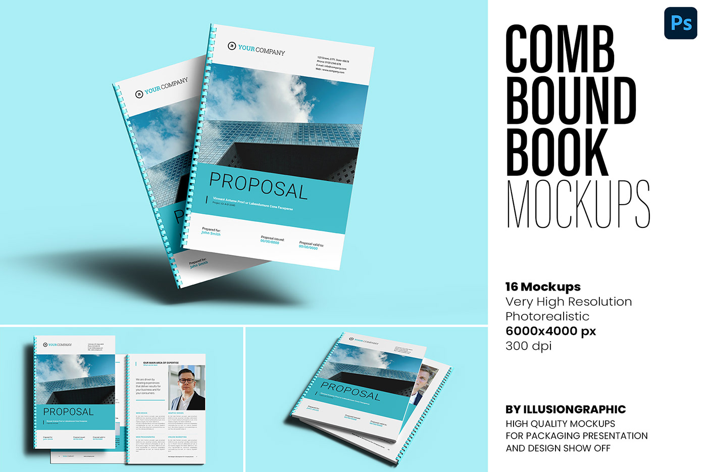comb Bound Mockup book Catalogue brochure a4 cover notebook paper