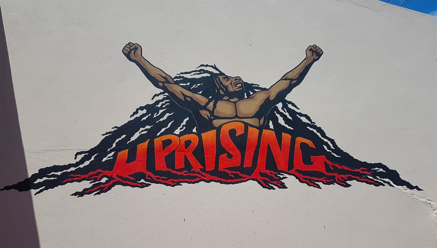 Bob Marley decorative painting hand drawn Mural mural art reggae art coverartwork streetart uprising