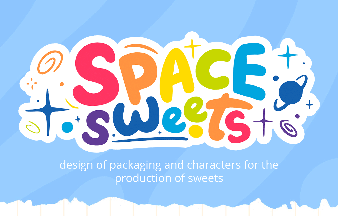 cartoon digital illustration Character design  ILLUSTRATION  sweet Candy Packaging Mascot children Space 
