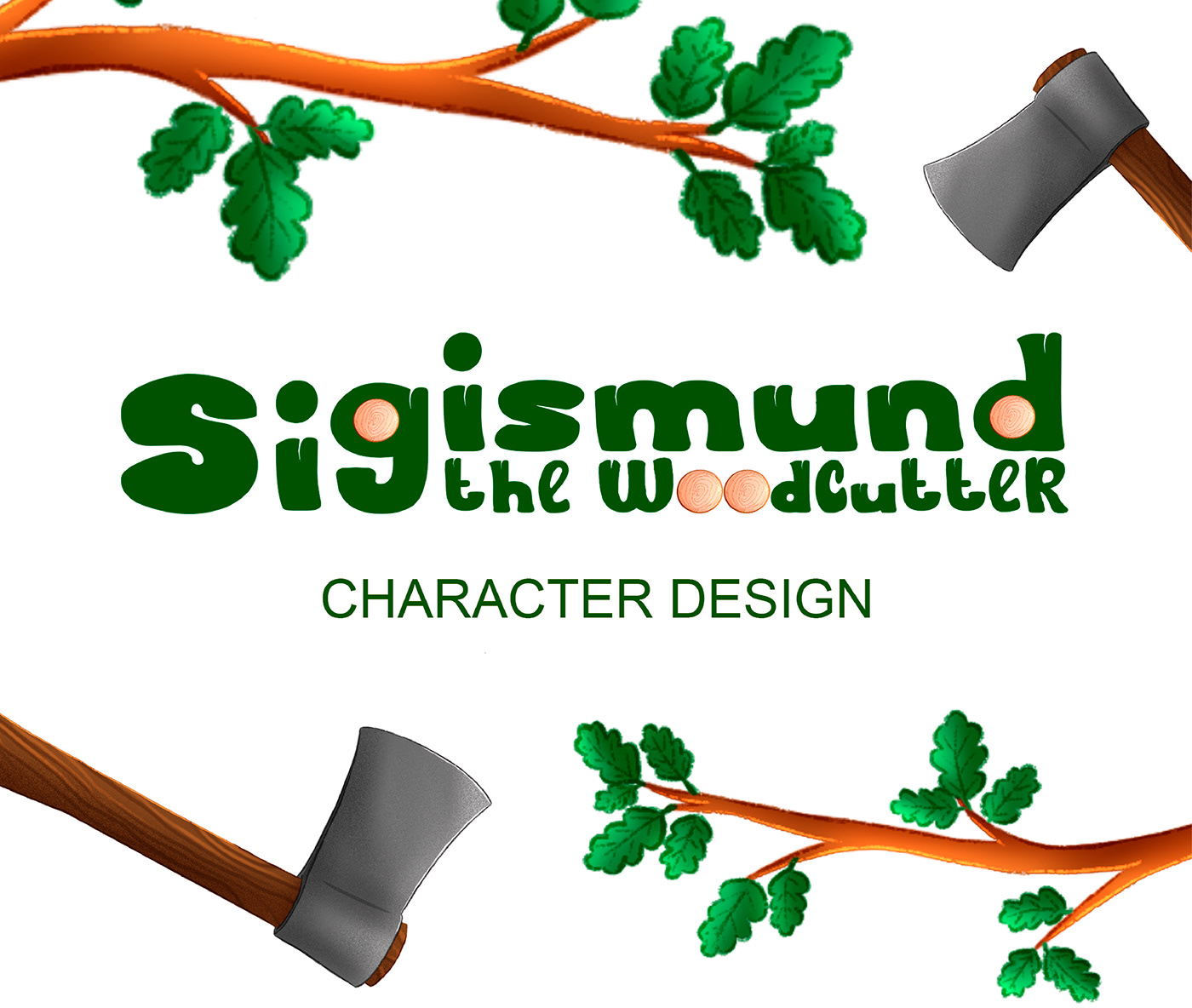 cartoon Character Character design  Digital Art  digital illustration ILLUSTRATION  lettering lumberjack Mascot woodcutter