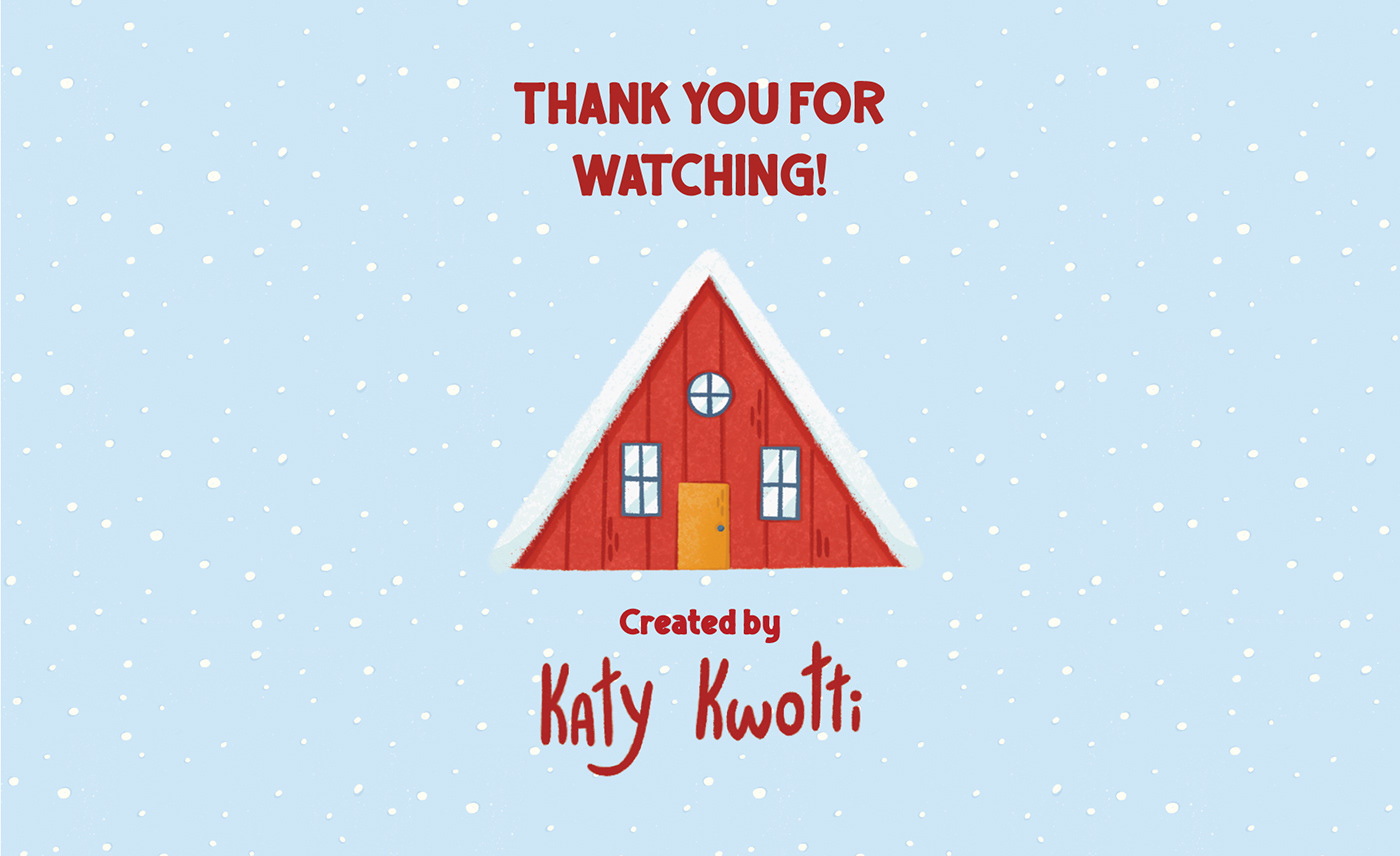 Thank you for watching this Christmas illustrations and design postcards created by Katy Kwotti.