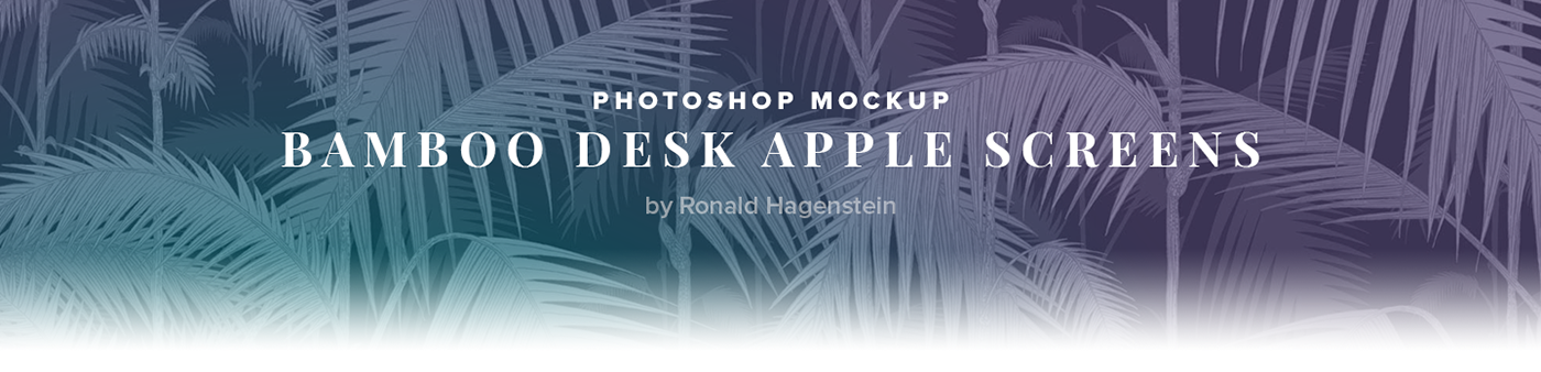Mockup freebie psd layered apple screens mock-up bamboo desk