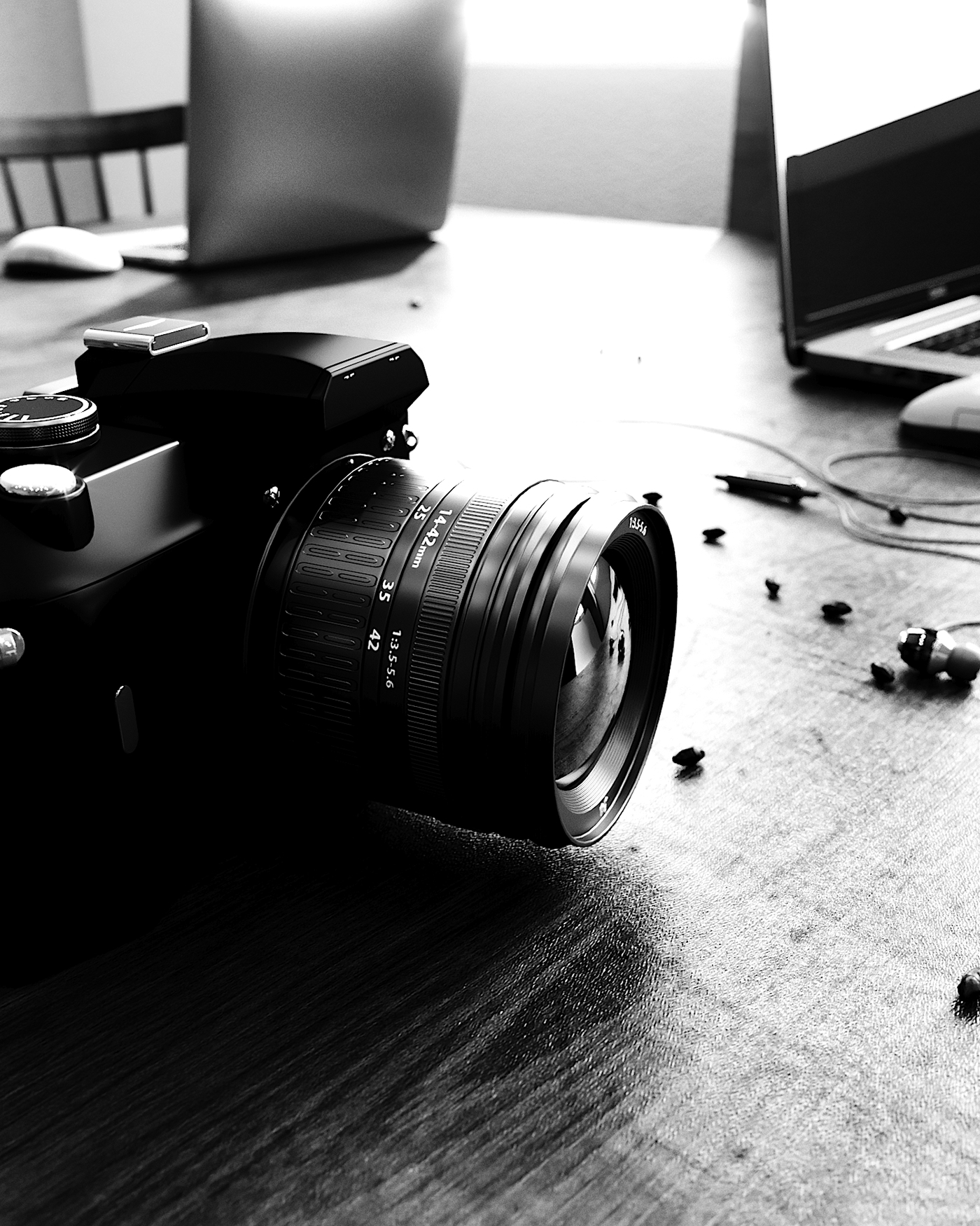 digital Photography  closeup corona Render CGI camera