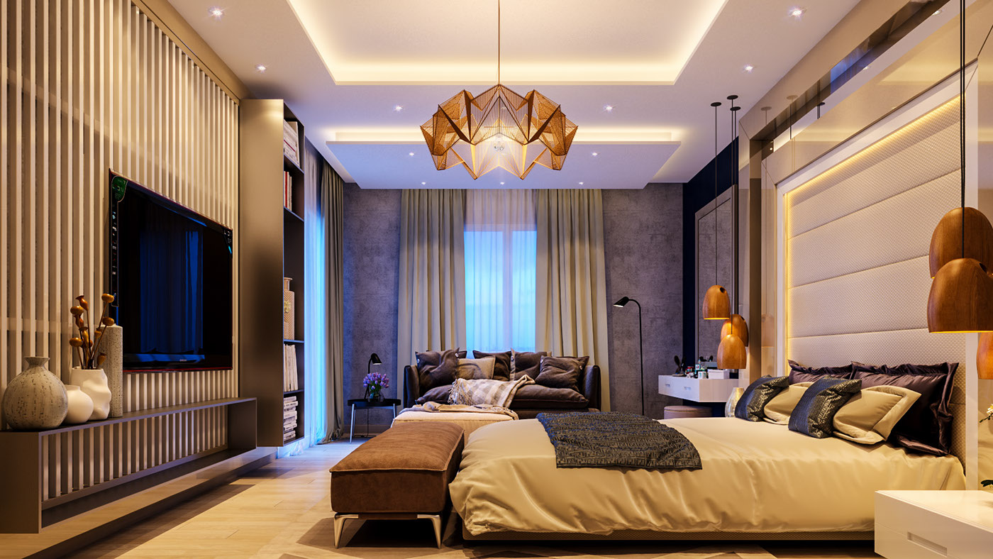 modern master bedroom bedroom Interior