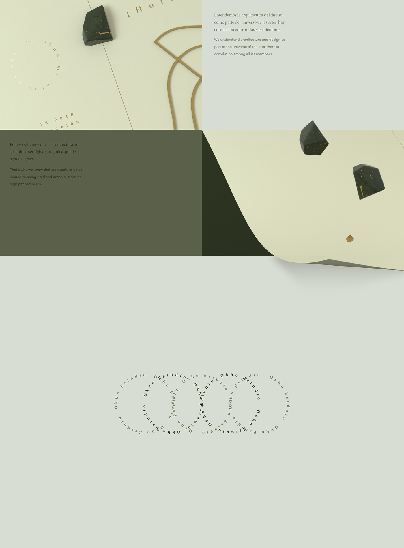 branding  identidad arquitectura estudio 3D direccionarte architecture stone gold cards