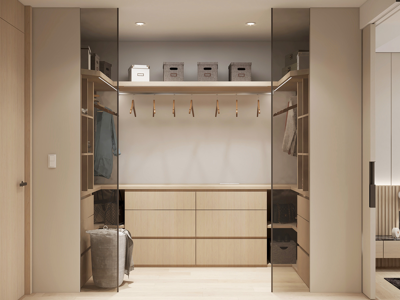 wardrobe walk-in closet walk in closet apartment design bedroom design visualization Render Interior Architecture taiwan