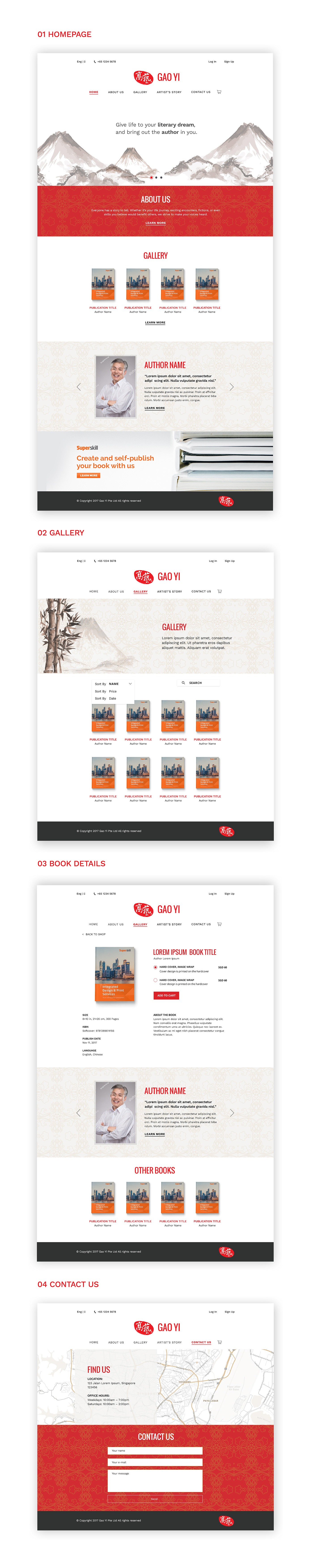 Web Design  oriental Chinese style Website publishing   books heritage