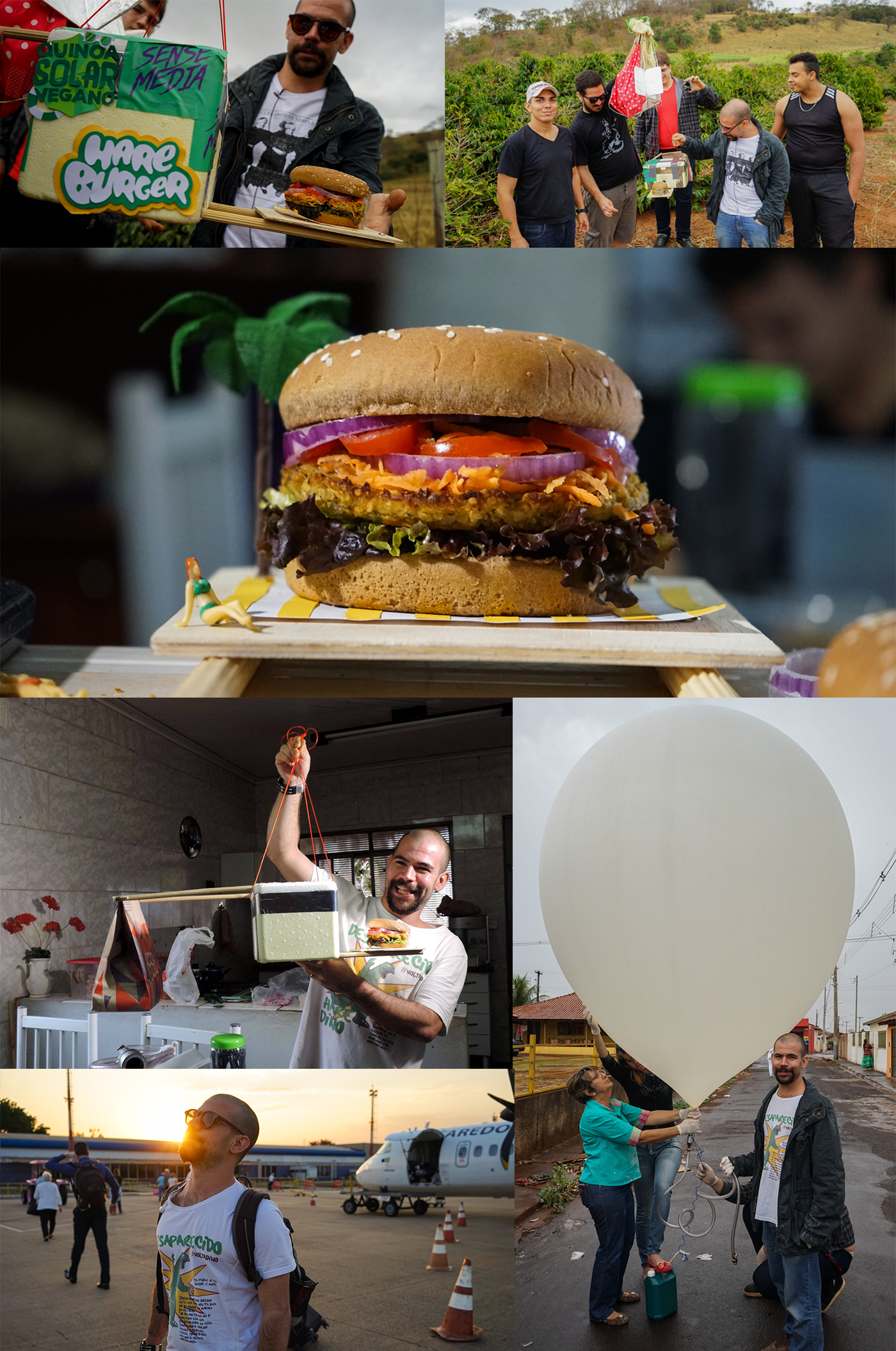 space invader Space  Stratos vegan Vegetarian burger promo weather balloon