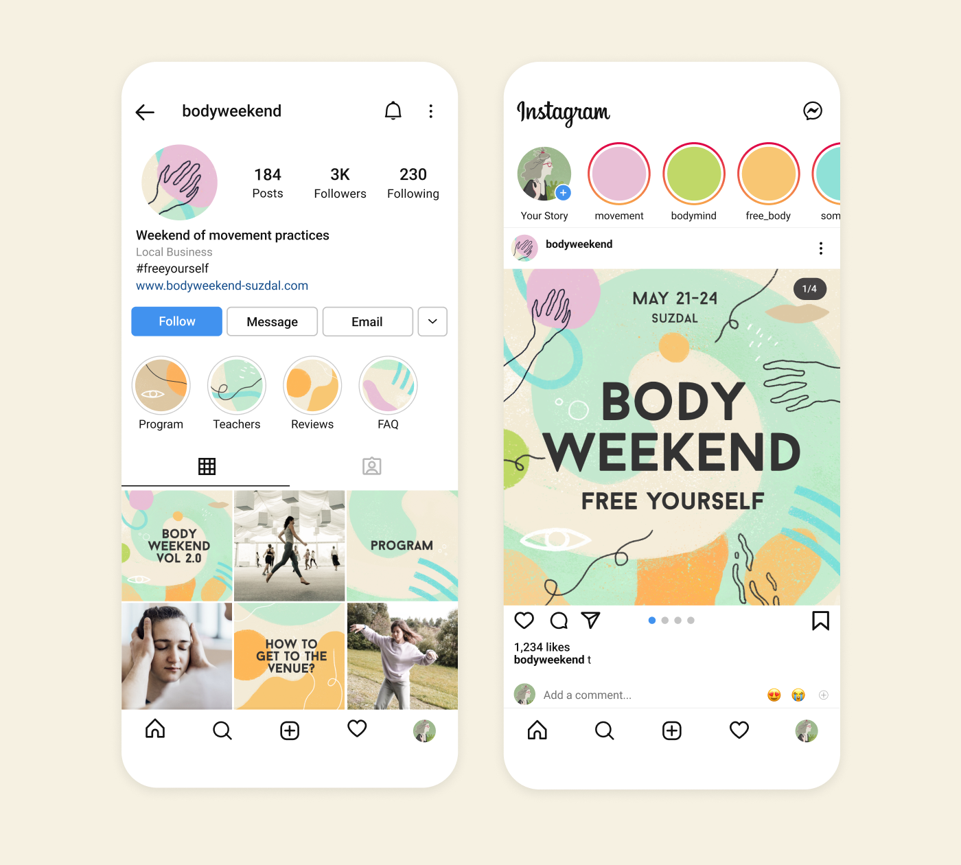 abstract body Event instagram Instagram Post movement pastel colors people Social Media Design Socialmedia
