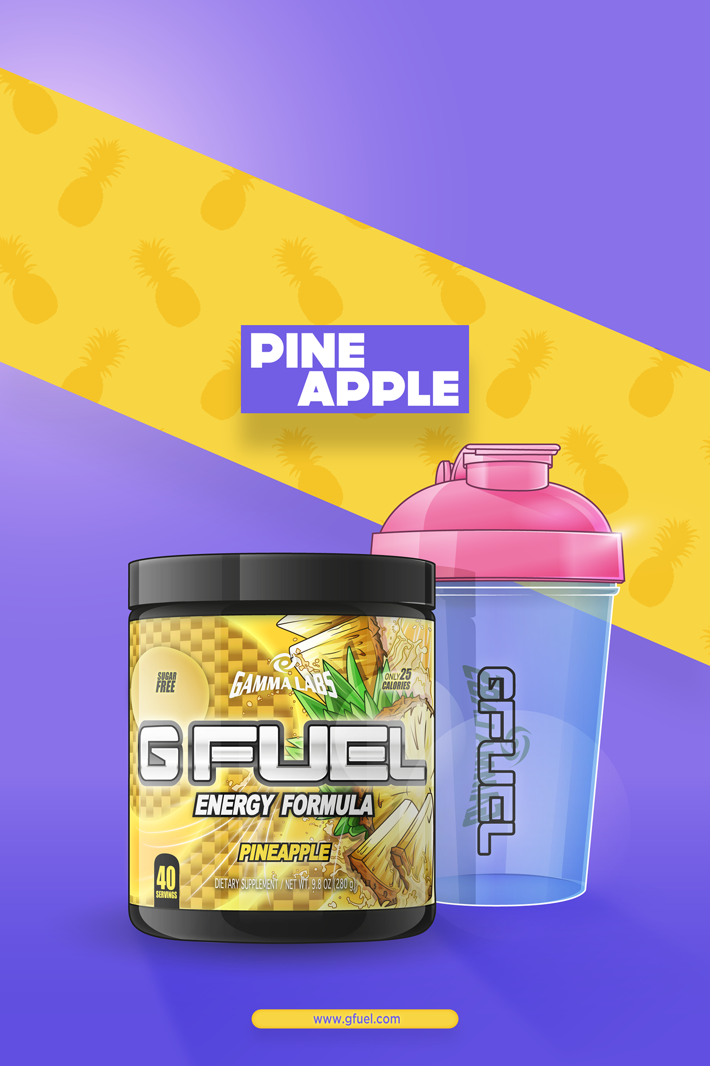 Illustrator gfuel kiwi Pineapple energy art vector design product visualisation