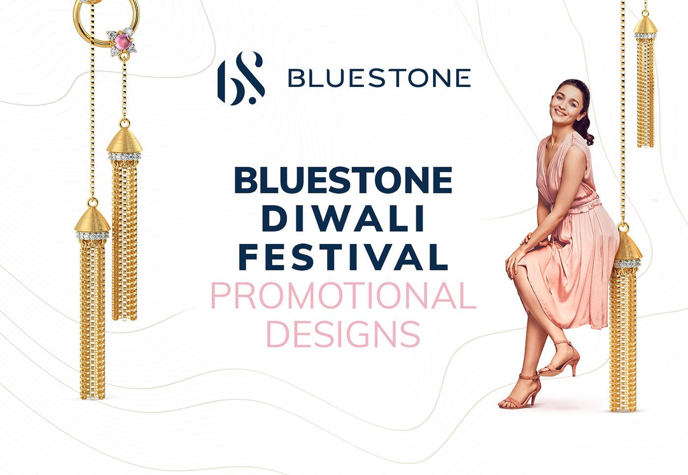 Diwali Promotional design bluestone jewelry festival design graphic design  advertisement branding  Seasonal Promotion Design Modern Design