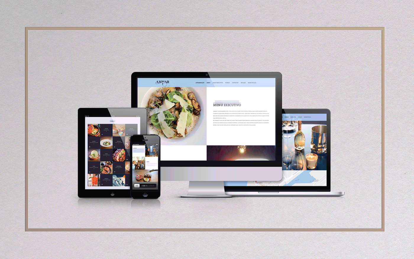 branding  Corporate Identity graphic design  Web Design  ammar restaurant cocktail Seaside cuisine Logo Design