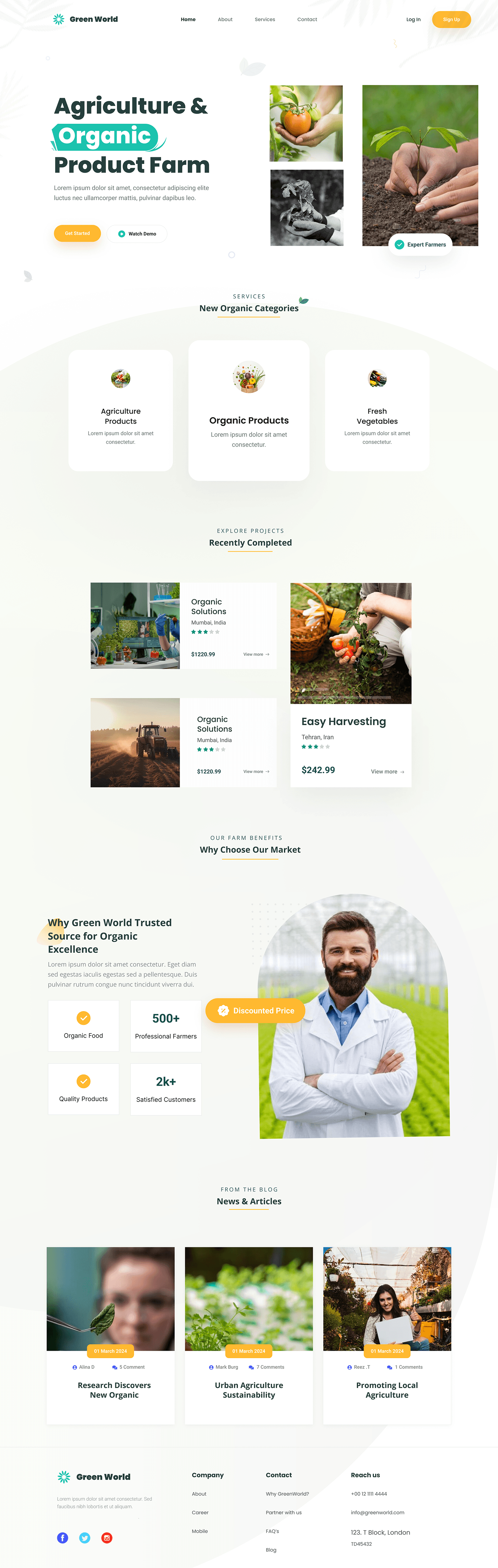 agriculture farms organic Web UI ux mobile desktop Figma app