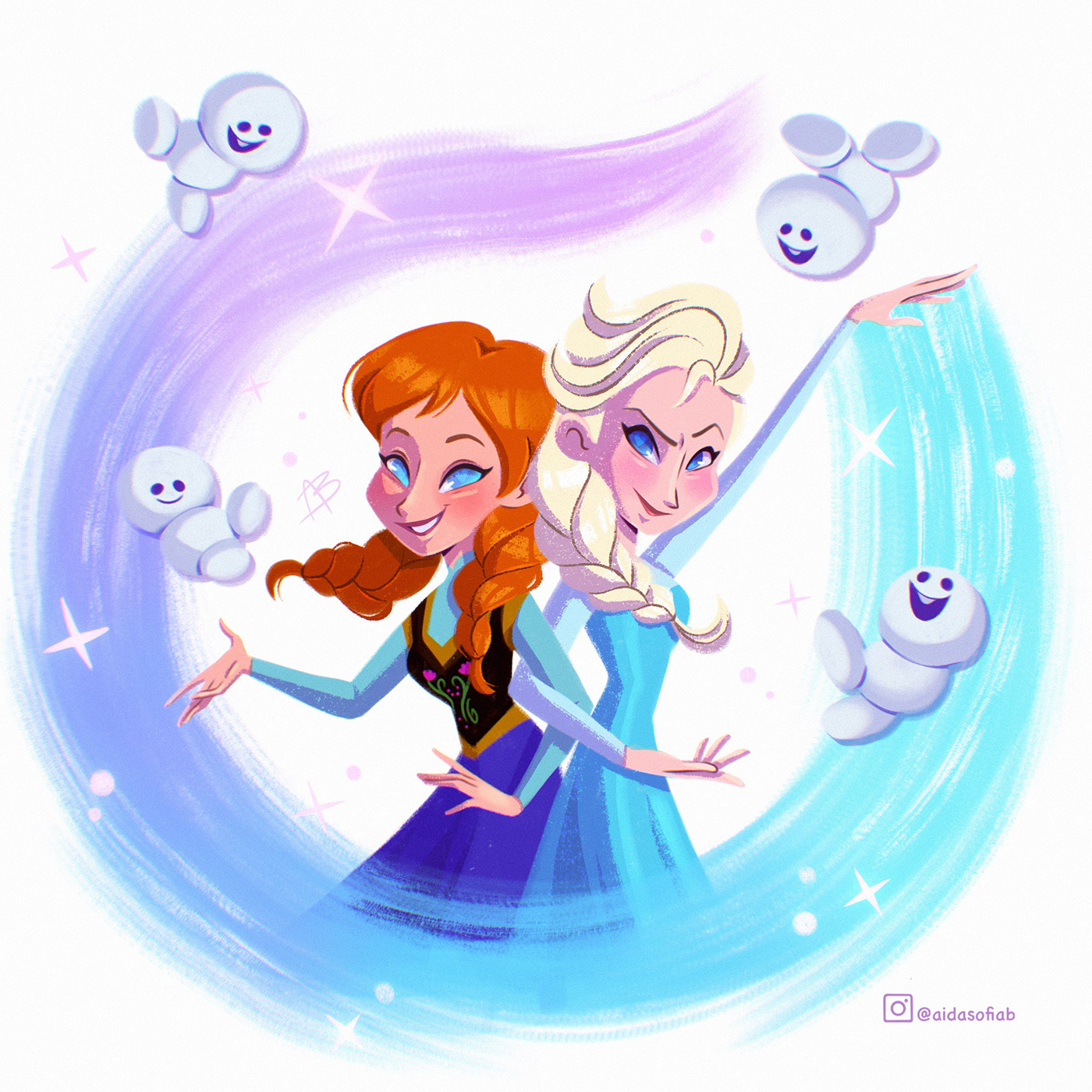 animation  anna arendelle disney Elsa fanart frozen ice Princess queen Sisters snowman
