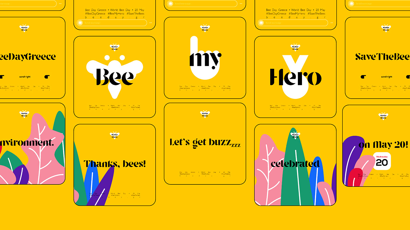 animation  bee colours design Hero ILLUSTRATION  samarasconstantinos Website world bee day