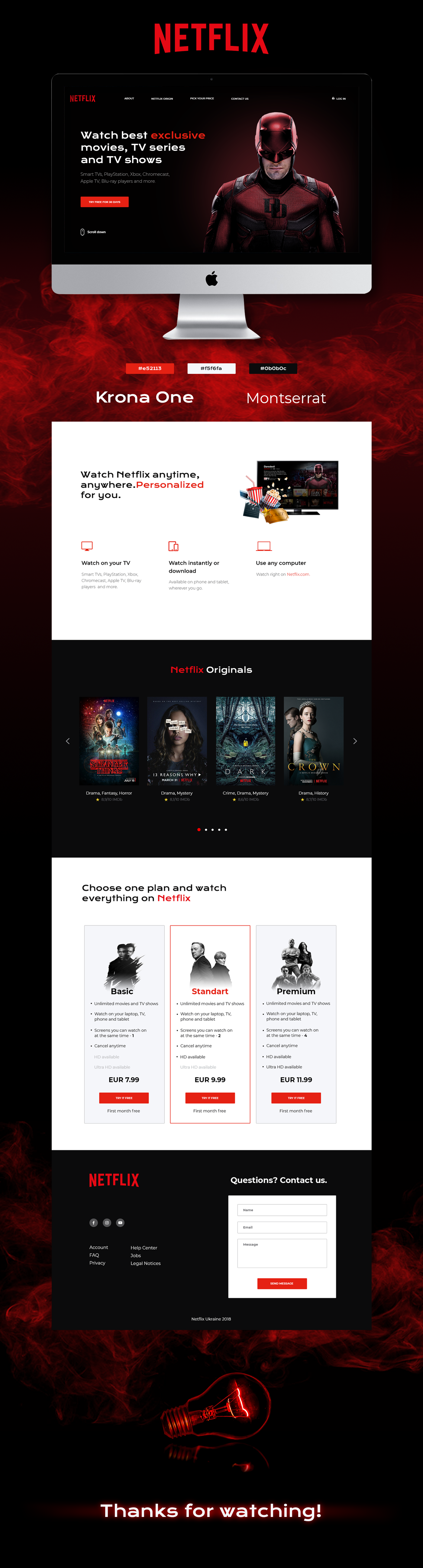 #Netflix   UI ux web-design landing page #concept #film  #tv show #Kino #DareDevil