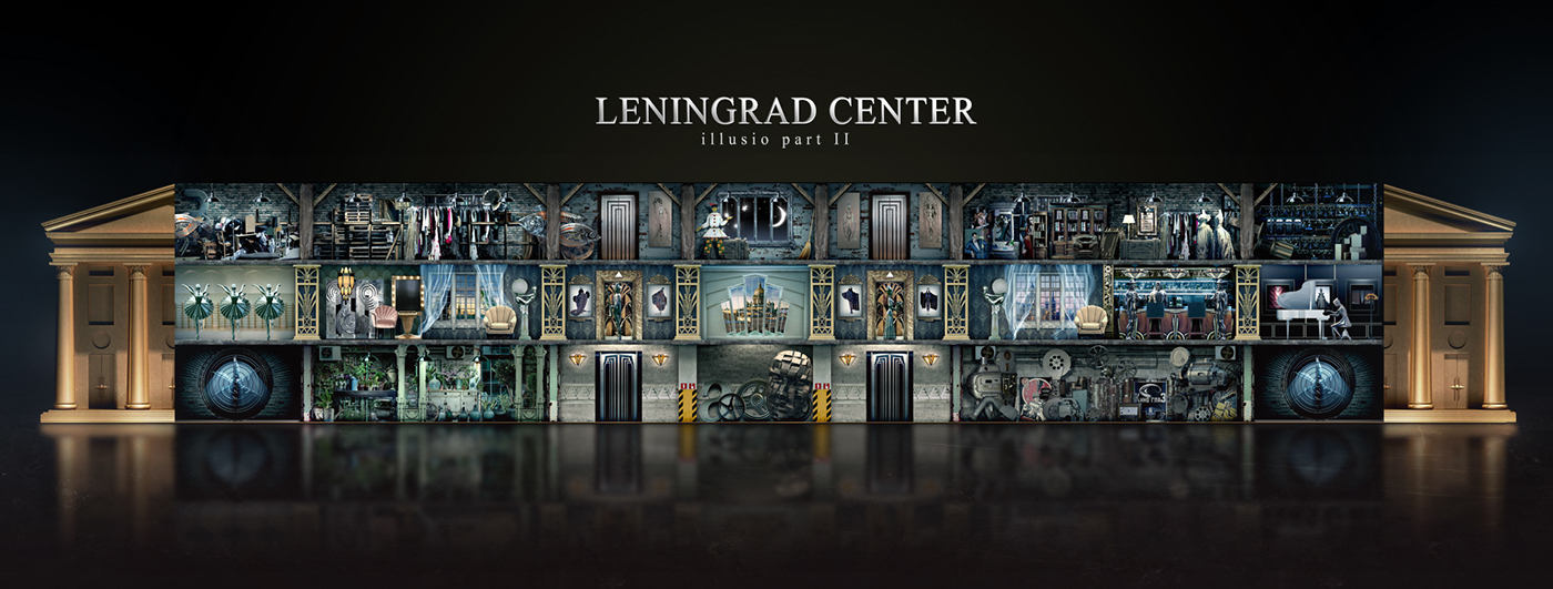 Leningrad artdeco gatsby presentation intro letters Show Stage mechanics details wall Display fairytale Opening