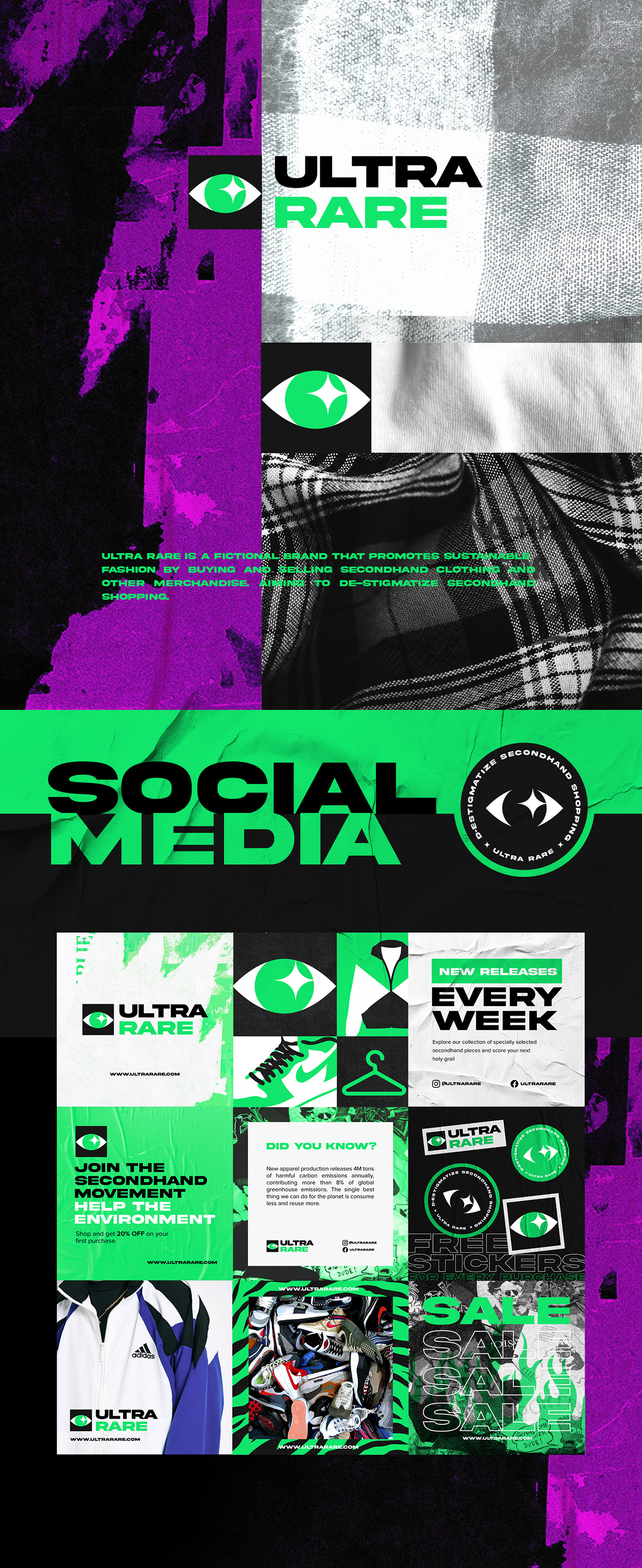bold colors branding  grunge modern social media