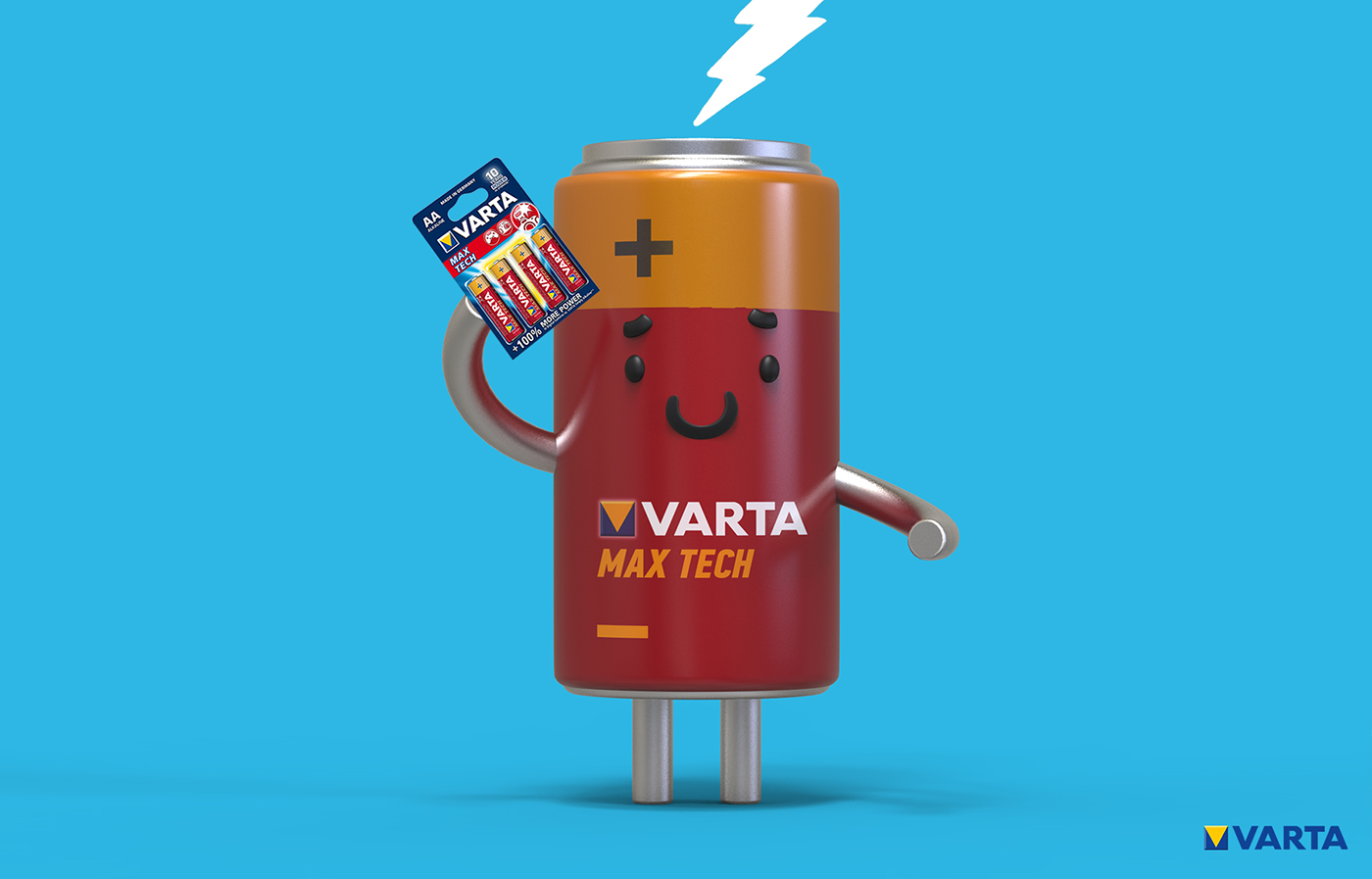 Varta batteries characters social networks energy 3D персонаж СММ free