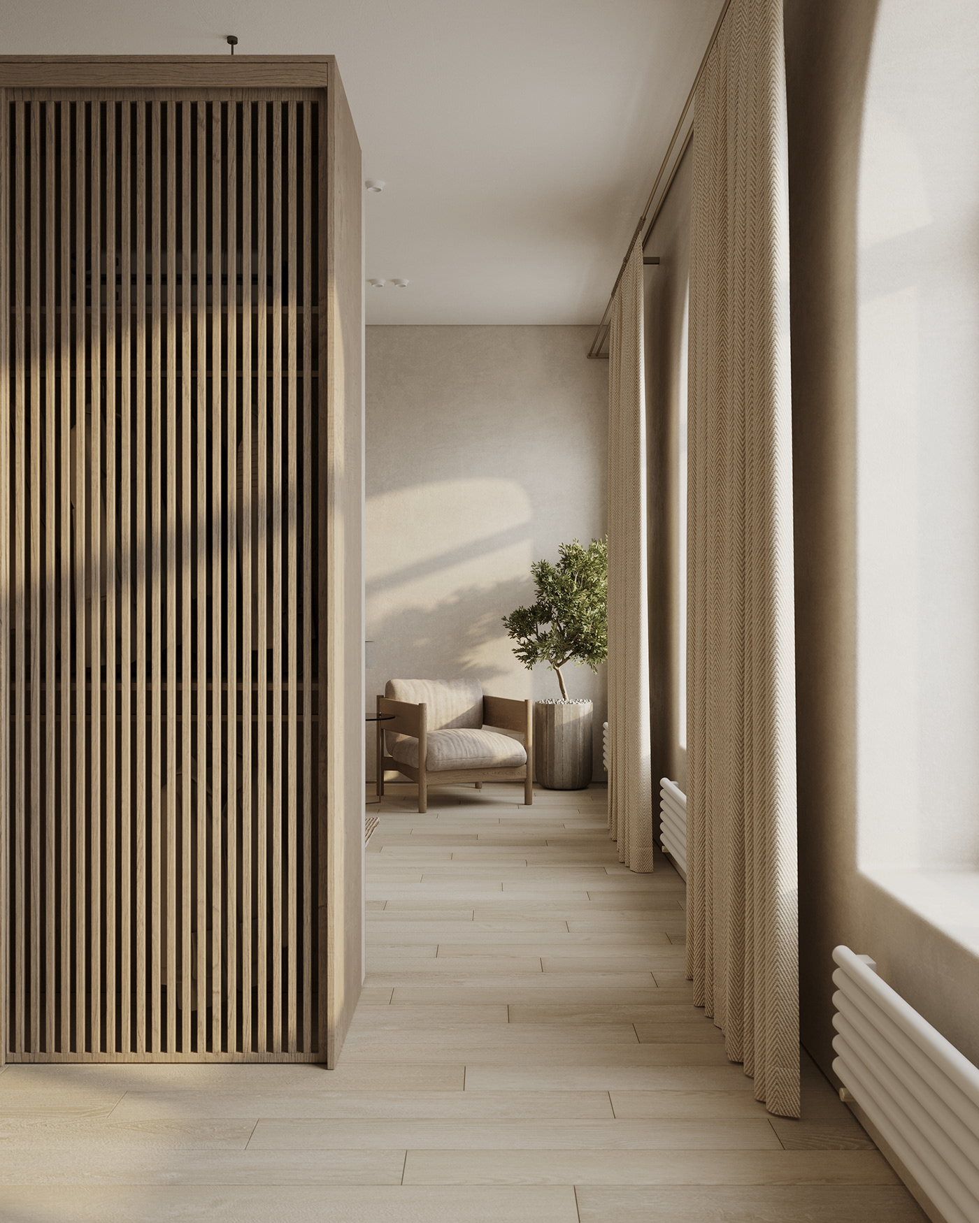 3ds max archviz bedroom CGI interior design  Japandi minimalist Nature visualization Wabisabi