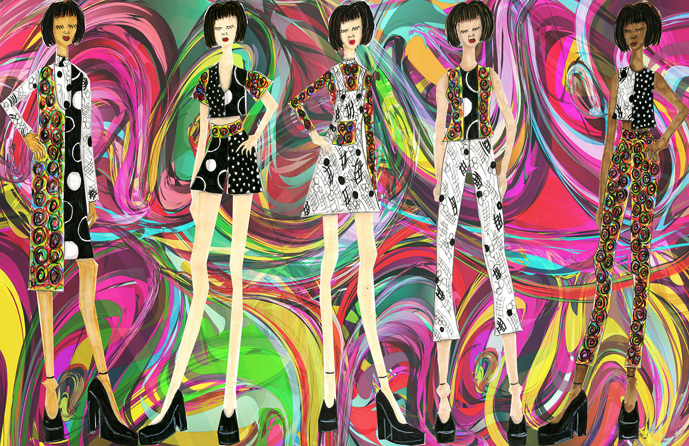 Fashion  60s mod mod fashion Collection Pop Art pop art fashion