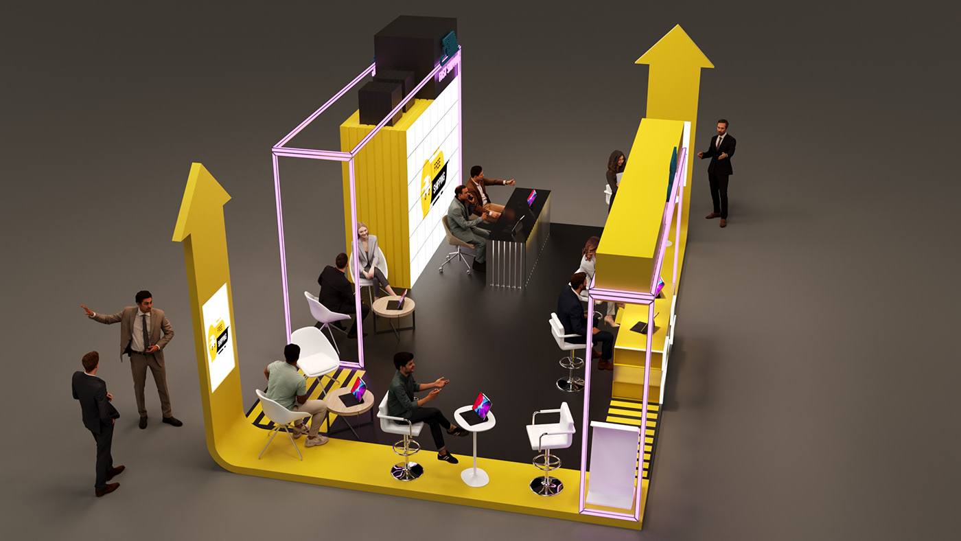 booth Exhibition  Event interior design  architecture Render visualization modern corona