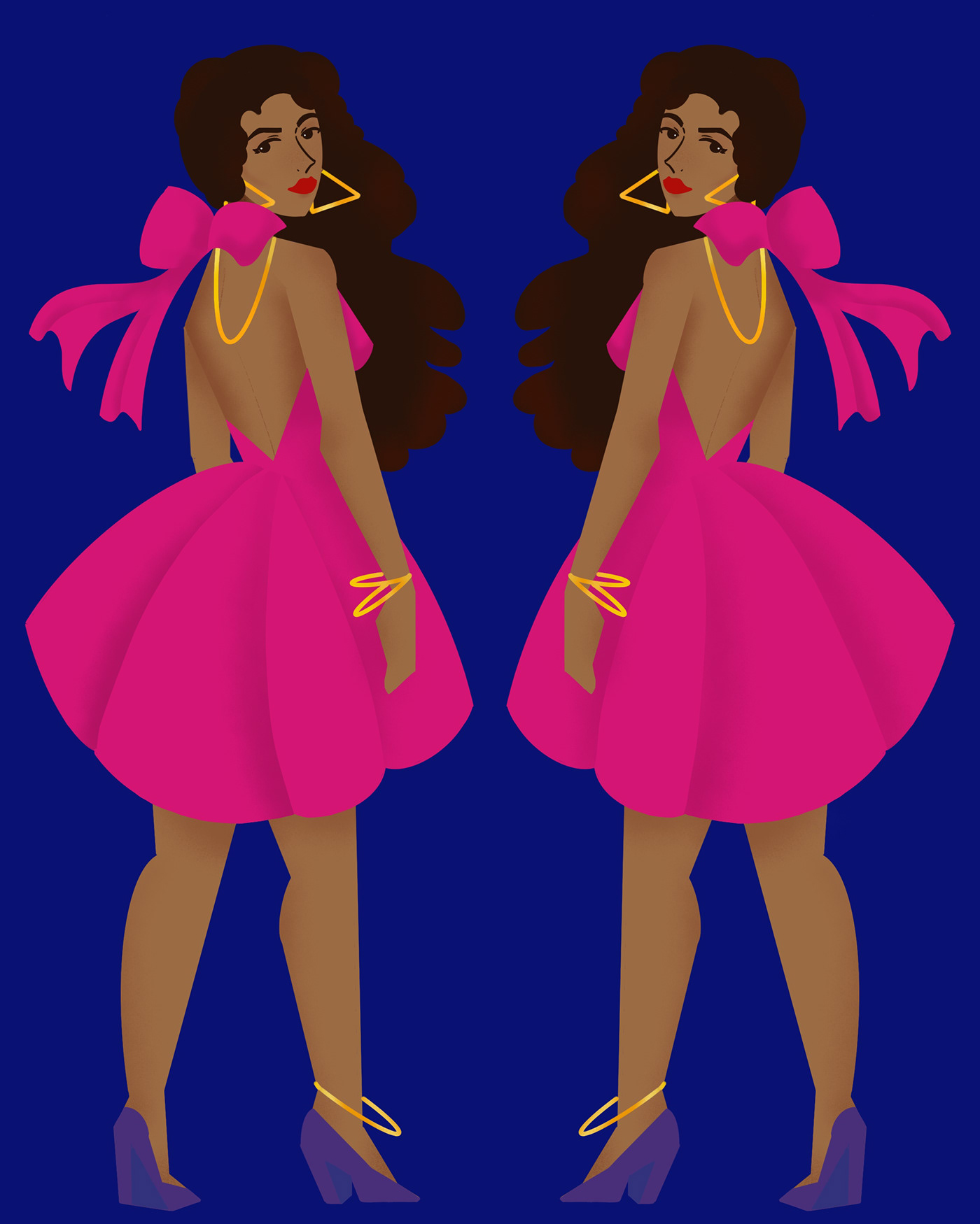 blackwoman  Blackwomen conceptual digital illustration Editorial Illustration flat flat illustration mulheresnegras pink PROCREATE ART