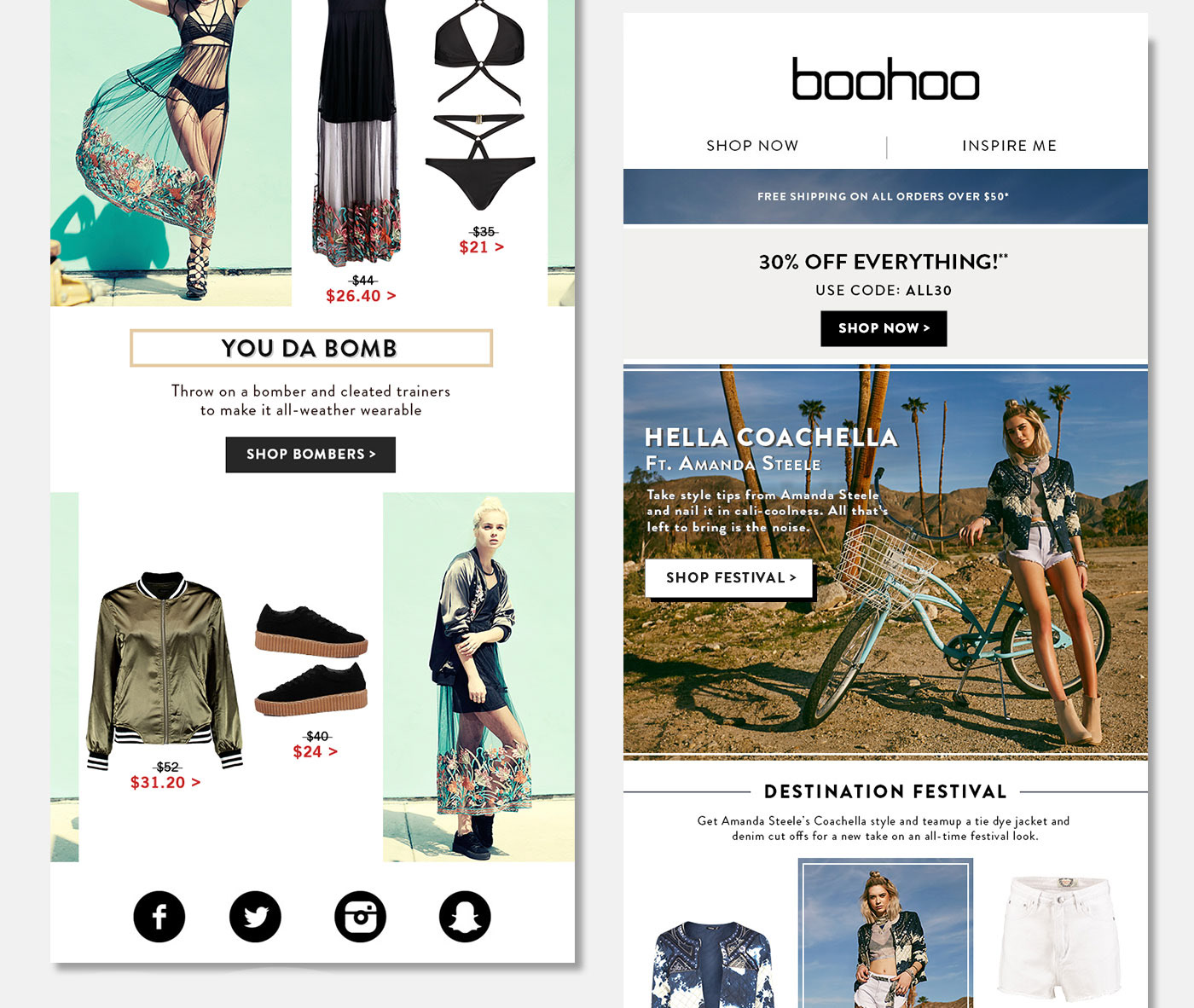 Email Design fashion design online fashion html email boohoo.com ILLUSTRATION  graphic design  user experience user interface