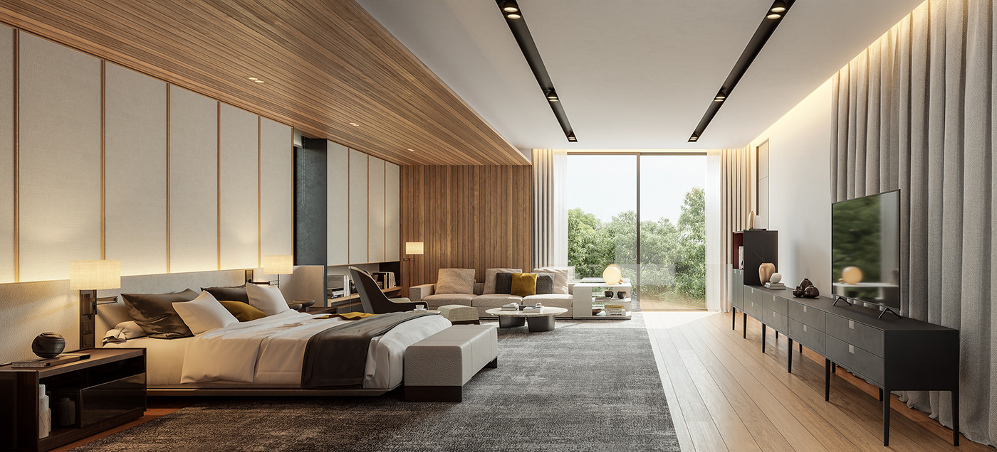 3D architecture blender CGI design house Interior modern Render visualization