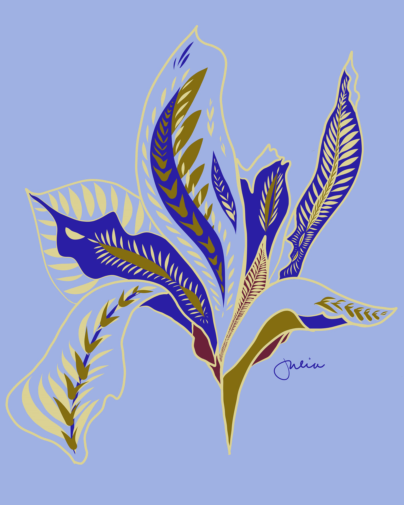 Digital Art  digital illustration flower iris Nature pattern psychedelic richmond flower wall art