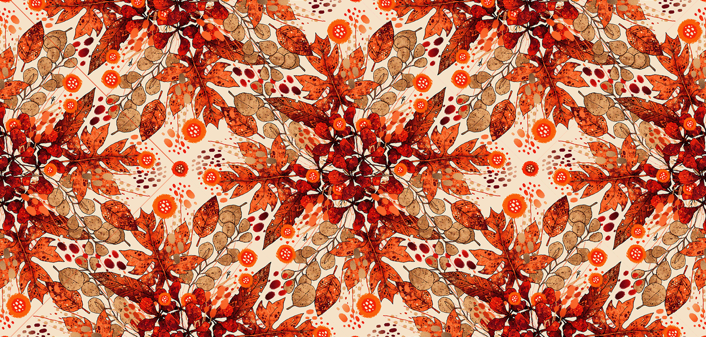 autumn Fall Fashion  floral Flowers handmade pattern surface design texture
