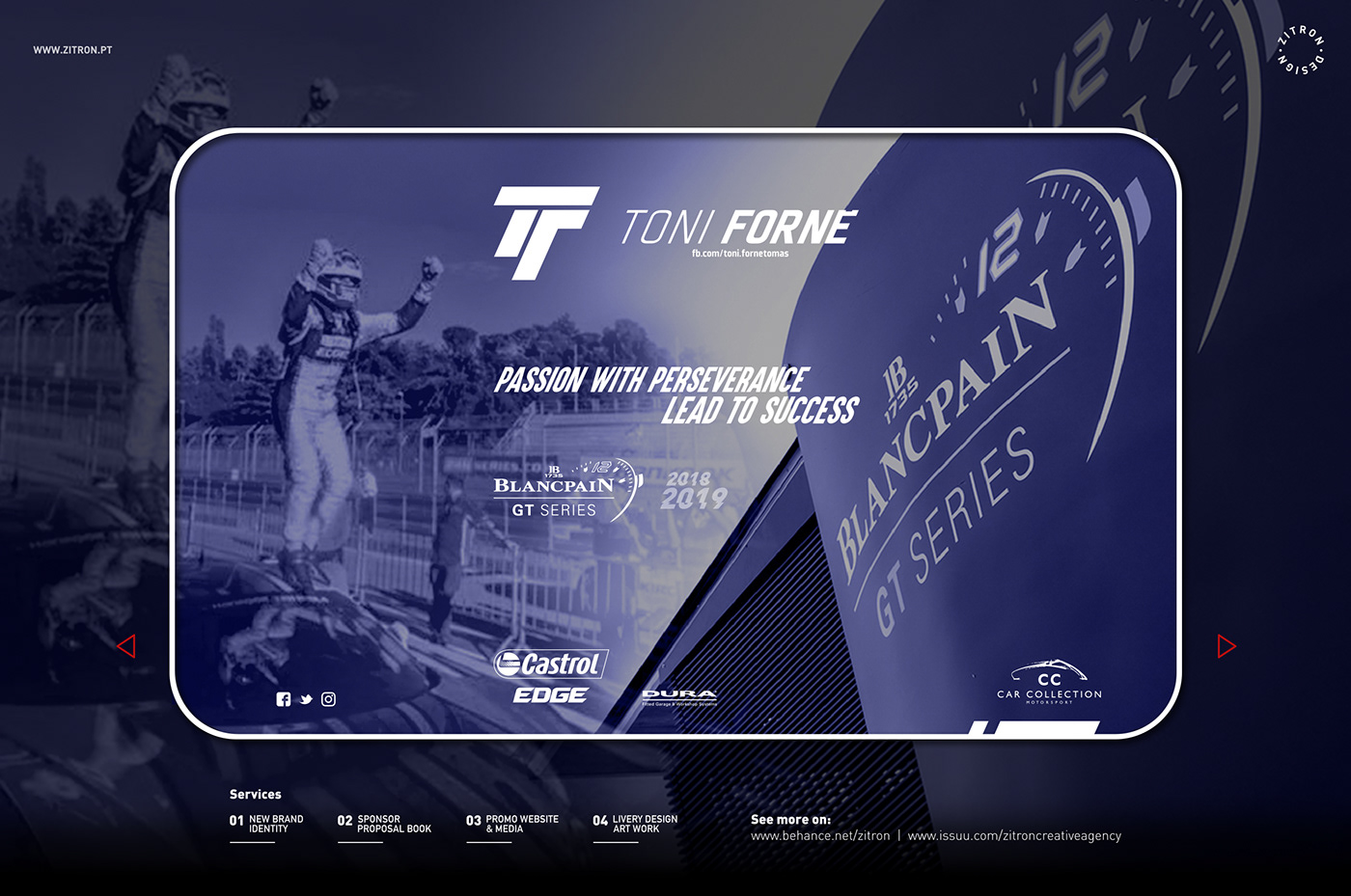 zitron design agency Toni forne racing driver sponsor proposal book blancpain gt series racing design Racing