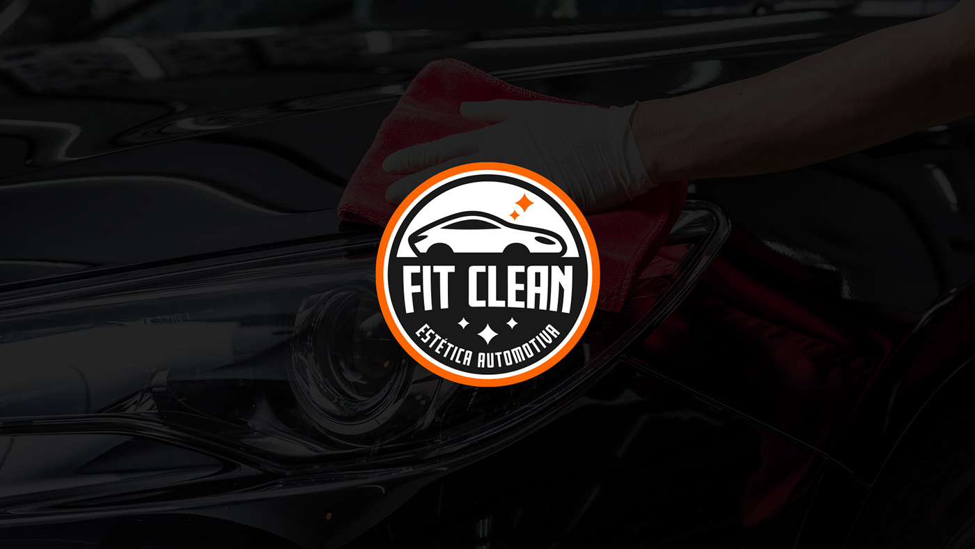 Automotiva branding  car clean design estética FIT logo Mockup site