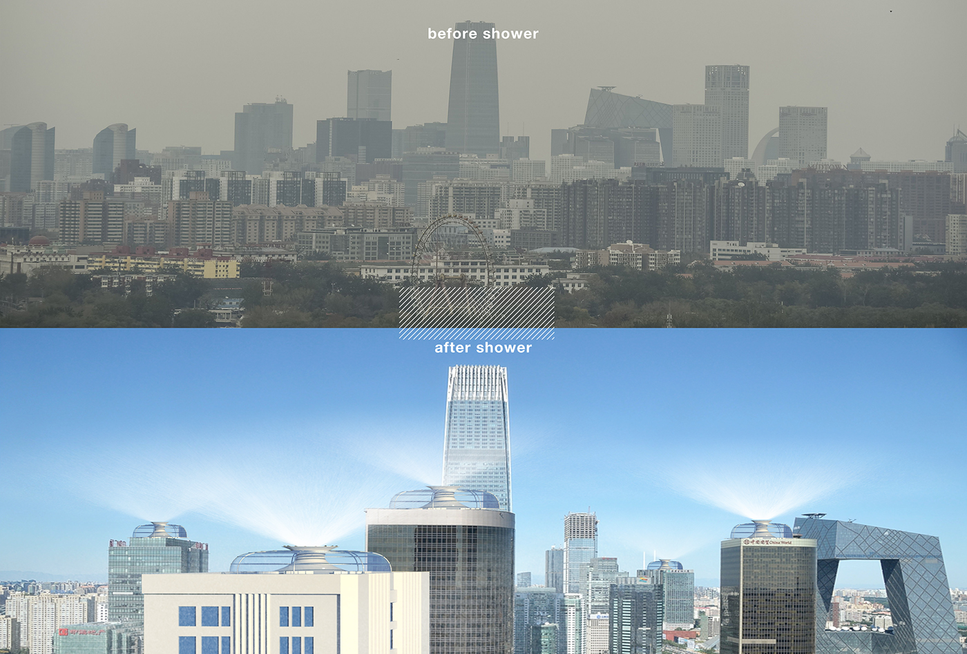 smog beijing pollution spray water haze atmosphere Air Pollution wash SHOWER city