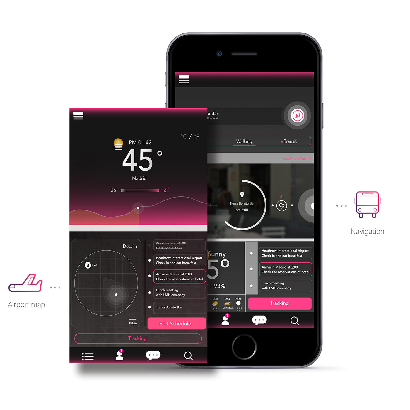 Adobe Portfolio app schedule app weather map ux UI graphicdesign Appdesign logo spain