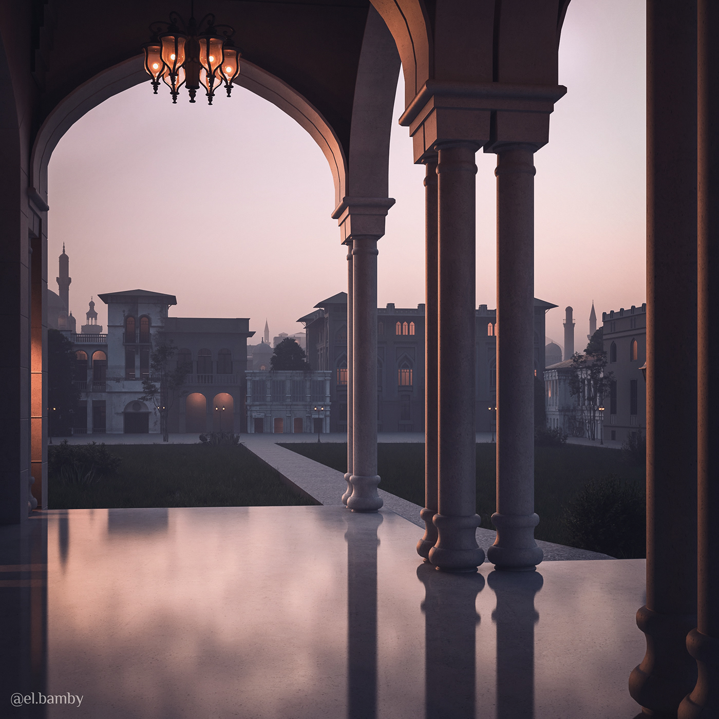 3drender 3dsmax arabic architecture archviz Eastern exterior islamic mosque visualization