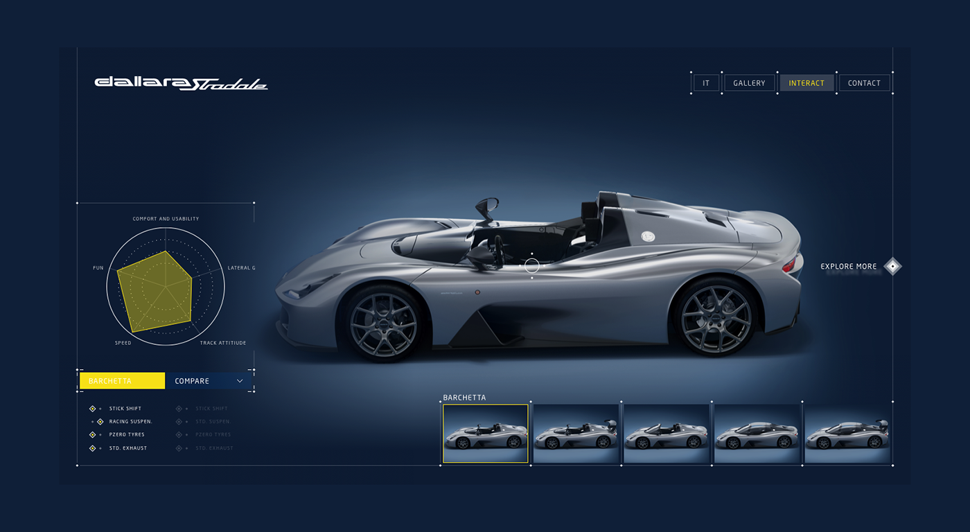 automotive   car Dallara design interaction Interface minimal UI ux Website