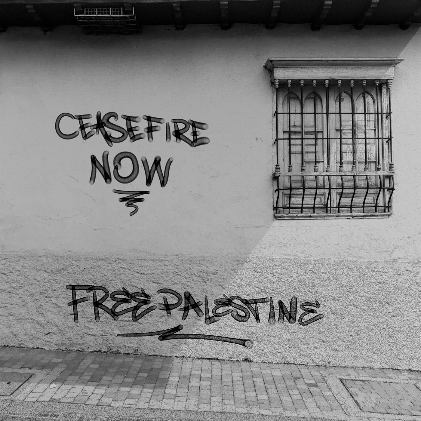 Mockup Street Mural Graffiti streetart freestyle lettering tagging palestine free