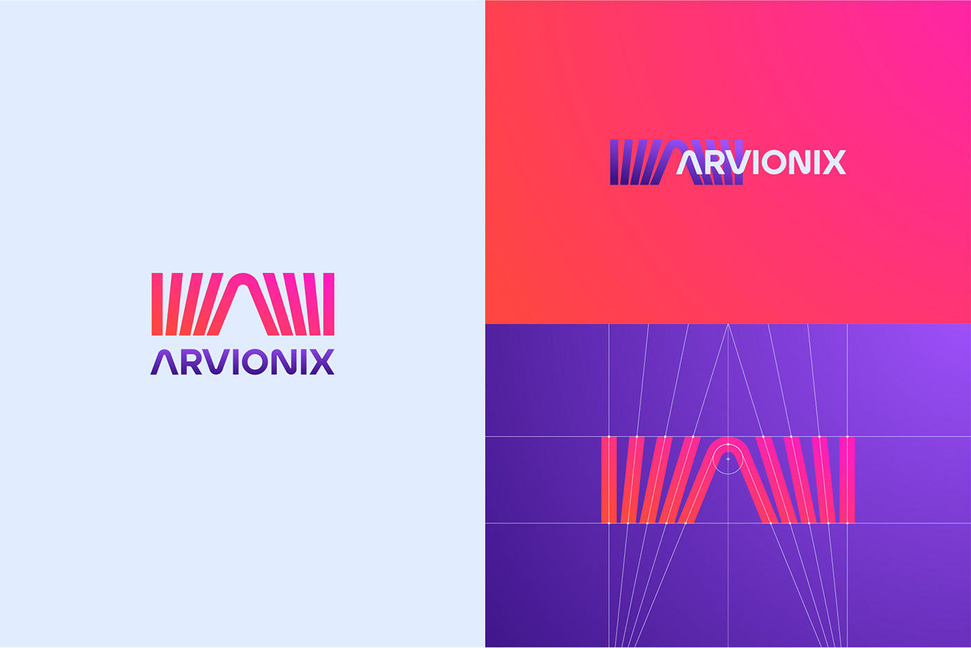 VR/AR logo construction and corporate colors