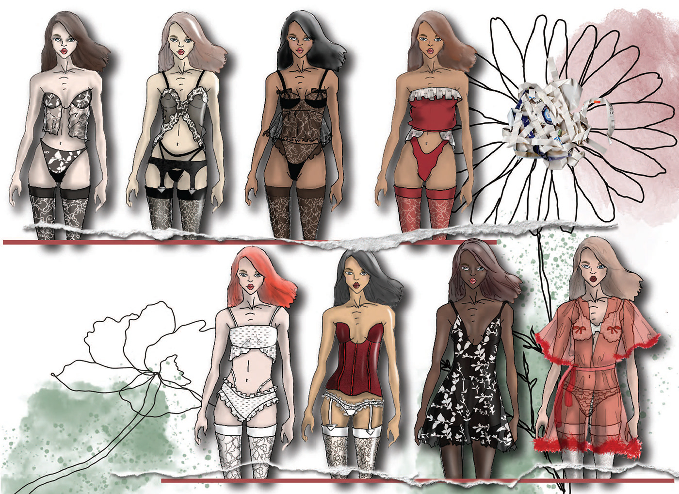 designer Digital Art  digital illustration Drawing  fashion design fashion portfolio portfolio Project sketch student