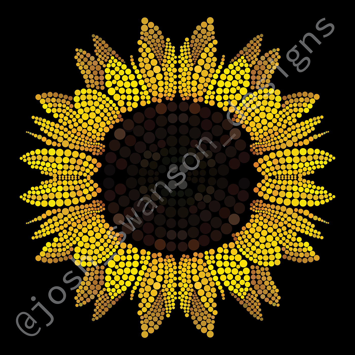 floral art Pointillism Pop Art Abstract Art sunflower