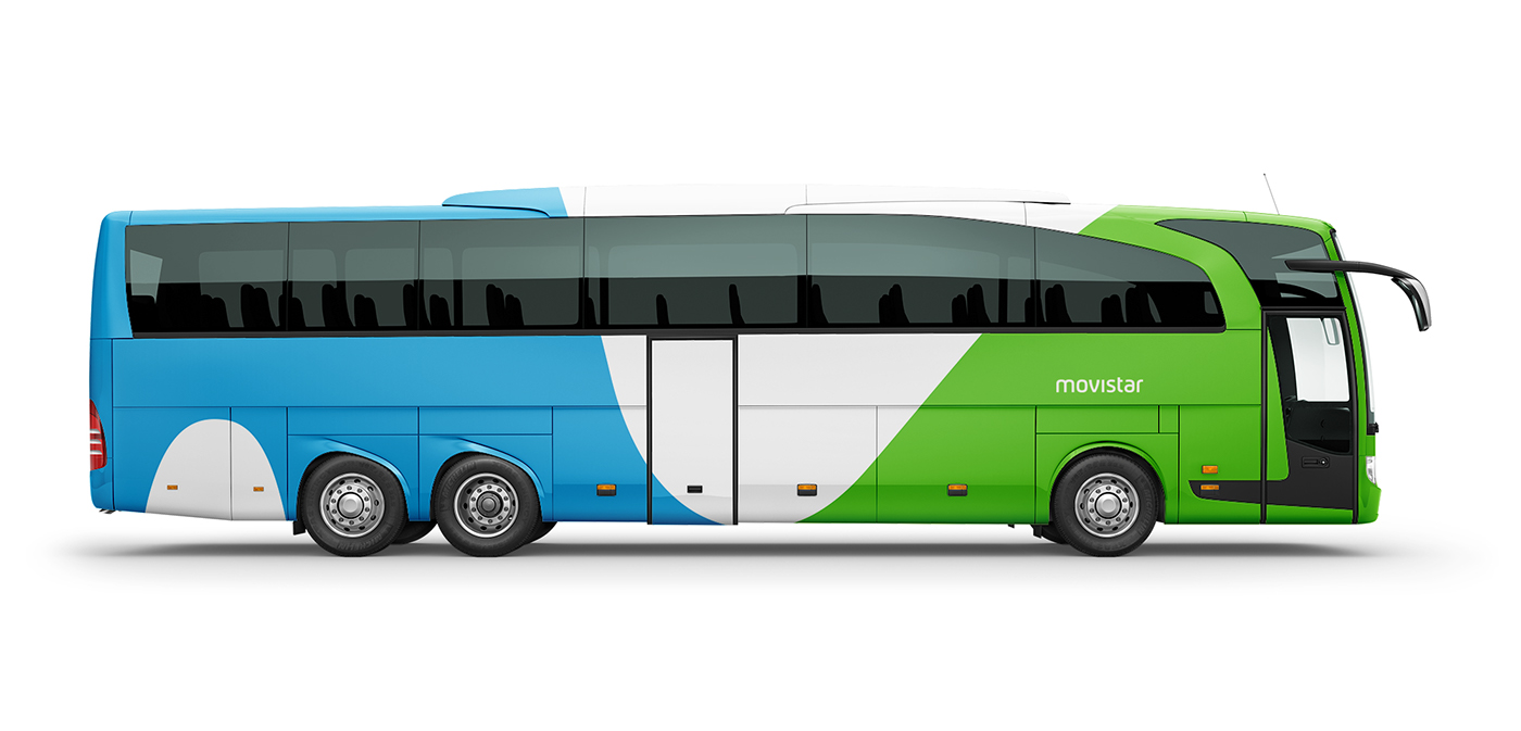 movistar brand logo design rebranding branding  digital green blue spain