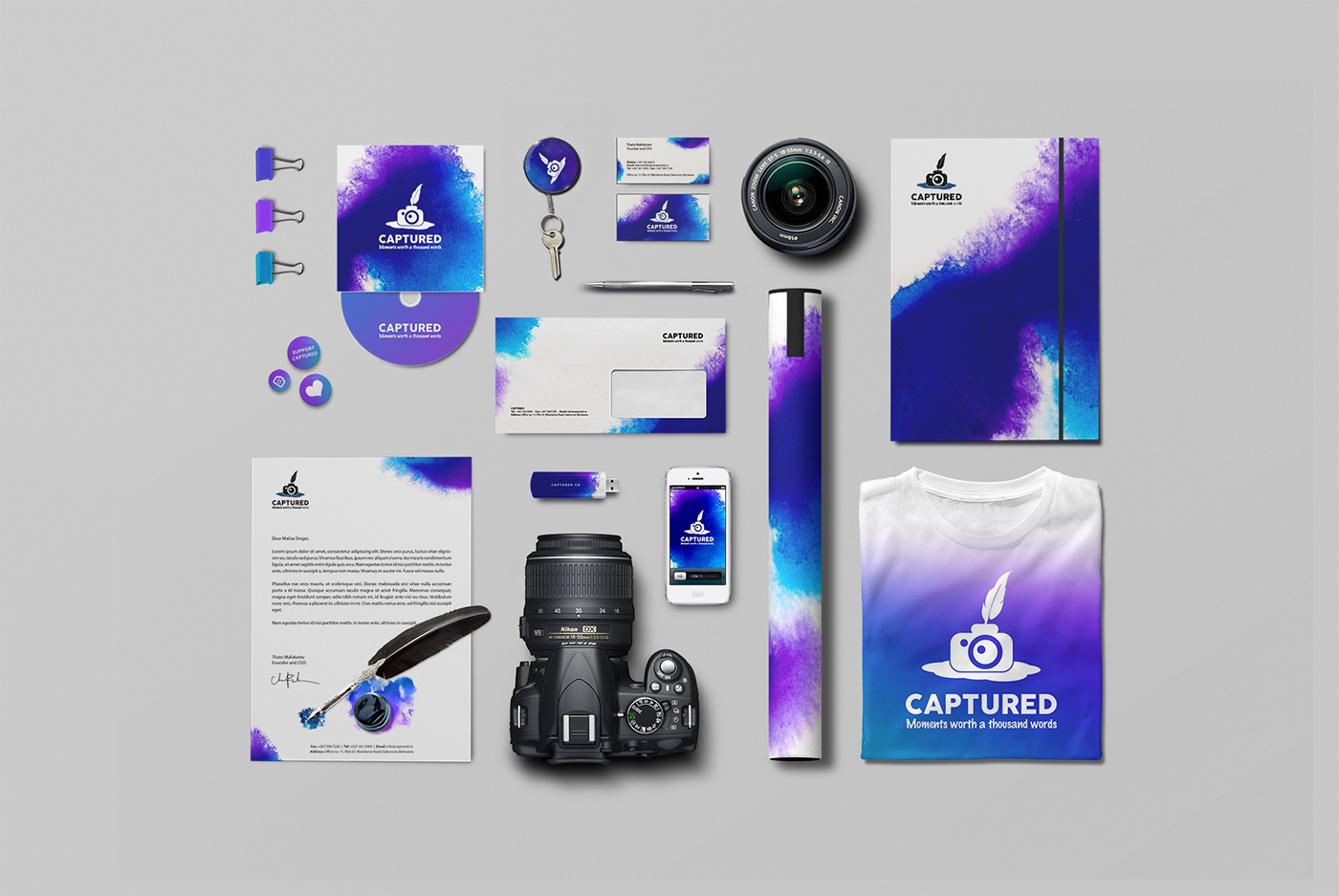 Captured Photography  branding  identity Corporate Identity corporate branding logo business card africa NGO