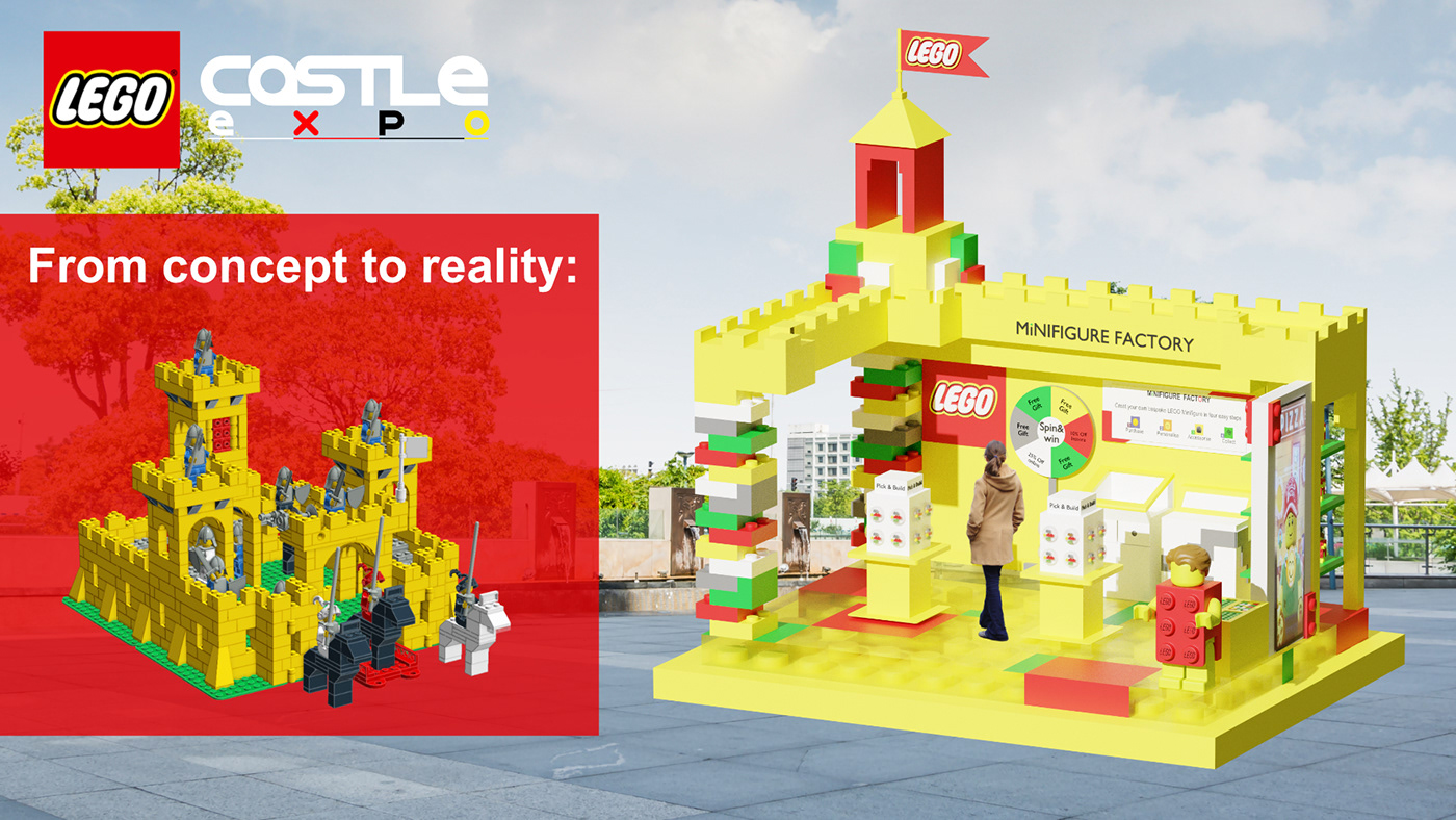 LEGO Legos legobricks Exhibition Design  Exhibition  Exhibition Booth industrial design  product design  3d modeling blender