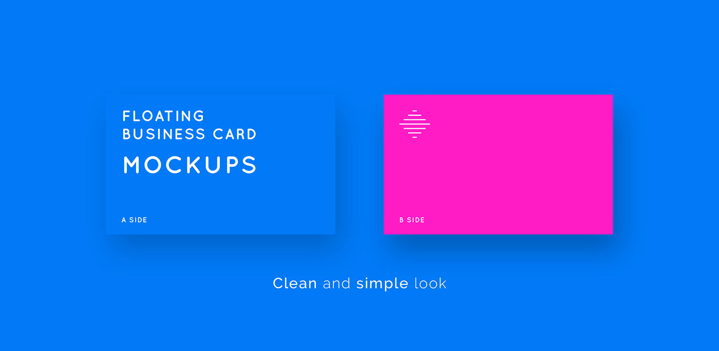 business card mockups clean modern simple floating free freebie freebies