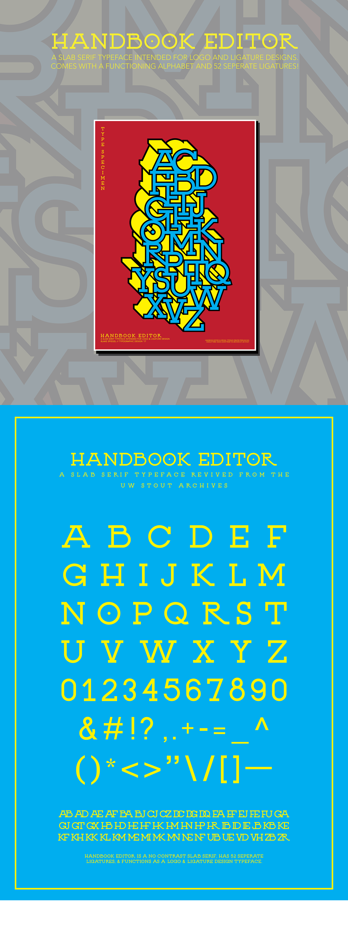 ligature slab serif Typeface font graphic design  glyphs kerning Poster Design poster alphabet