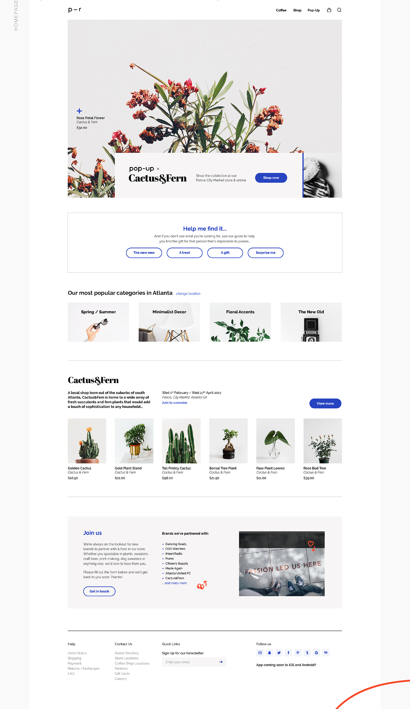 pop-up Ecommerce Shopping Website design UI ux grid